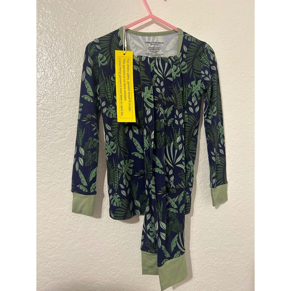 Sleepy Little Lyons Bamboo Toddler Pajamas 3T Tropical Leaf Unisex NEW